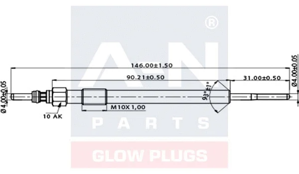 A-N146126 A-N PARTS Свеча накаливания (фото 1)