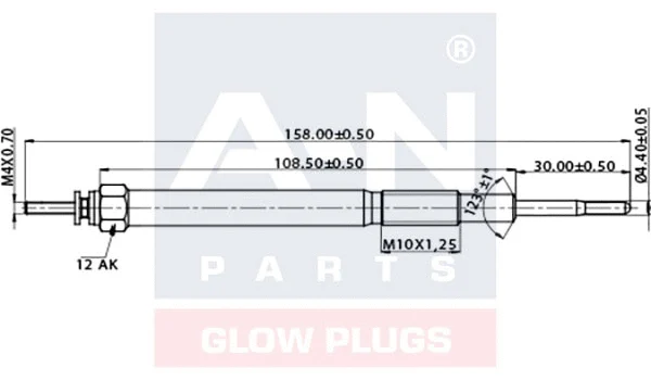 A-N158526 A-N PARTS Свеча накаливания (фото 1)