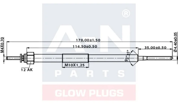 A-N170033 A-N PARTS Свеча накаливания (фото 1)