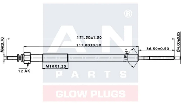 A-N170527 A-N PARTS Свеча накаливания (фото 1)