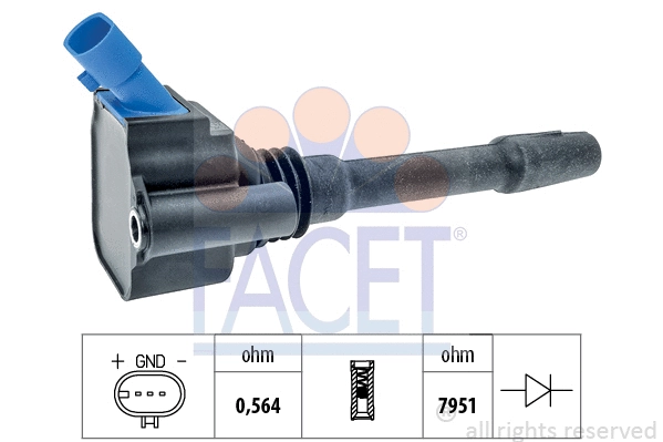 9.6533 FACET Катушка зажигания (фото 1)