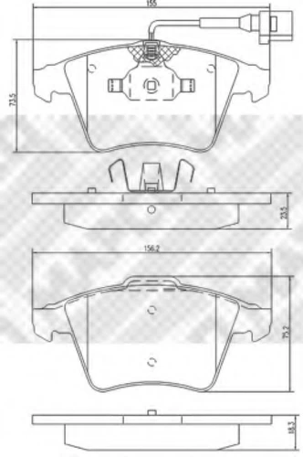 6772 MAPCO Комплект тормозных колодок, дисковый тормоз (фото 3)