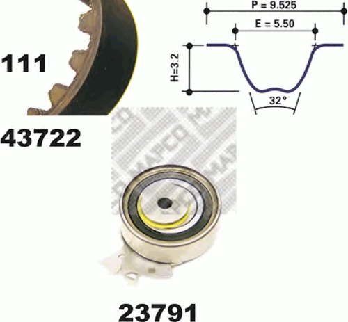 23722 MAPCO Комплект ремня ГРМ (фото 2)