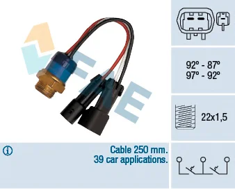 38090 FAE Датчик включения вентилятора радиатора (фото 1)