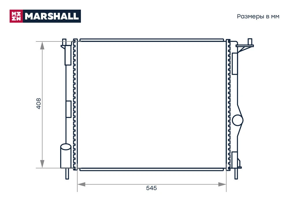 M4991014 MARSHALL Радиатор системы охлаждения lada largus 12>, renault duster i 10>/ logan i 07> (фото 3)
