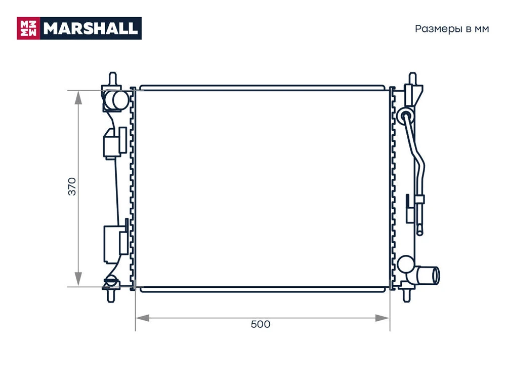 M4991012 MARSHALL Радиатор системы охлаждения hyundai solaris i 10>, kia rio iii 11> (фото 3)