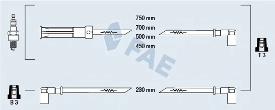 85550 FAE Высоковольтные провода (комплект проводов зажигания) (фото 1)