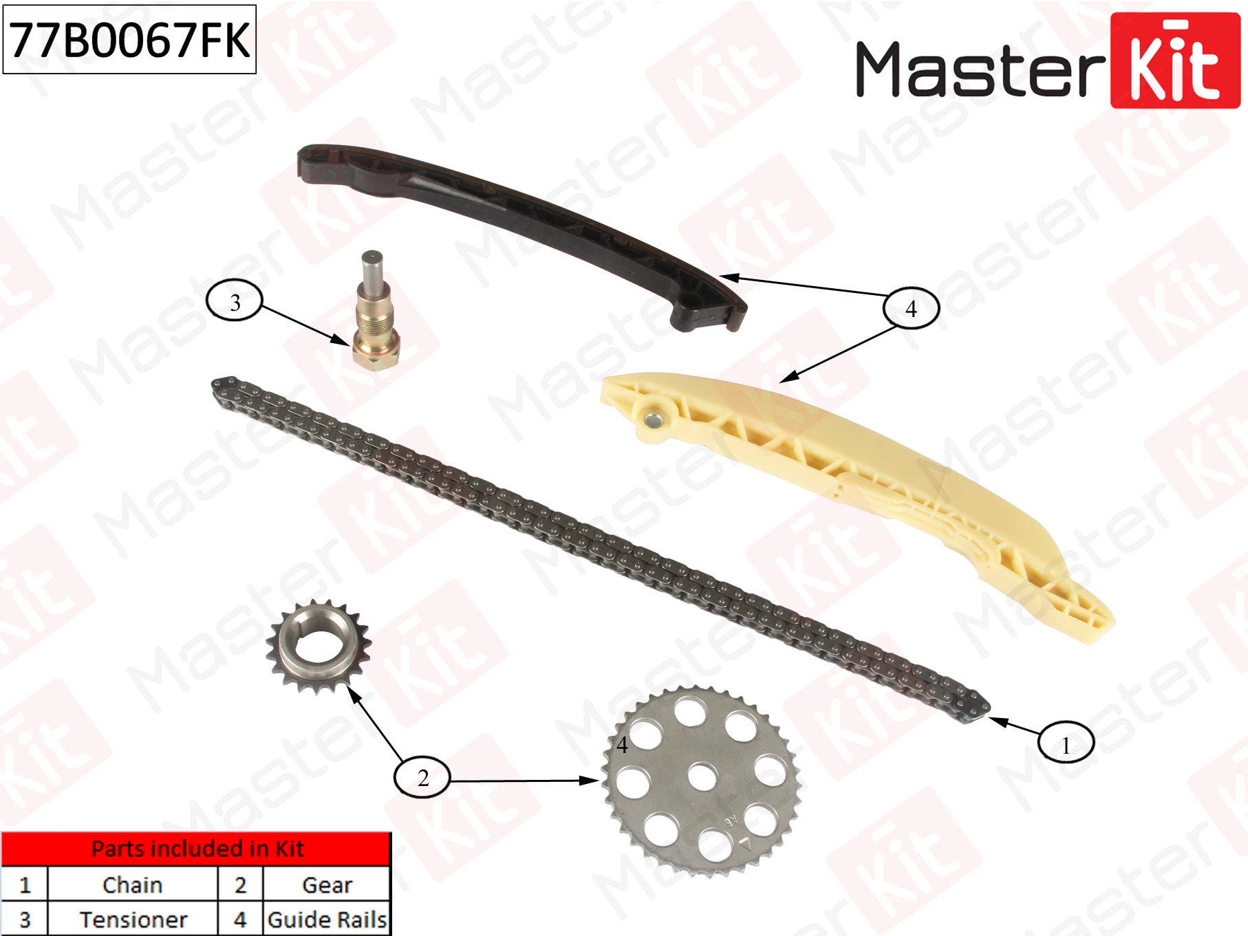 77B0067FK MASTERKIT К-кт цепи грм ford fiesta v/ka 1.3-1.6i 01-08 (фото 1)