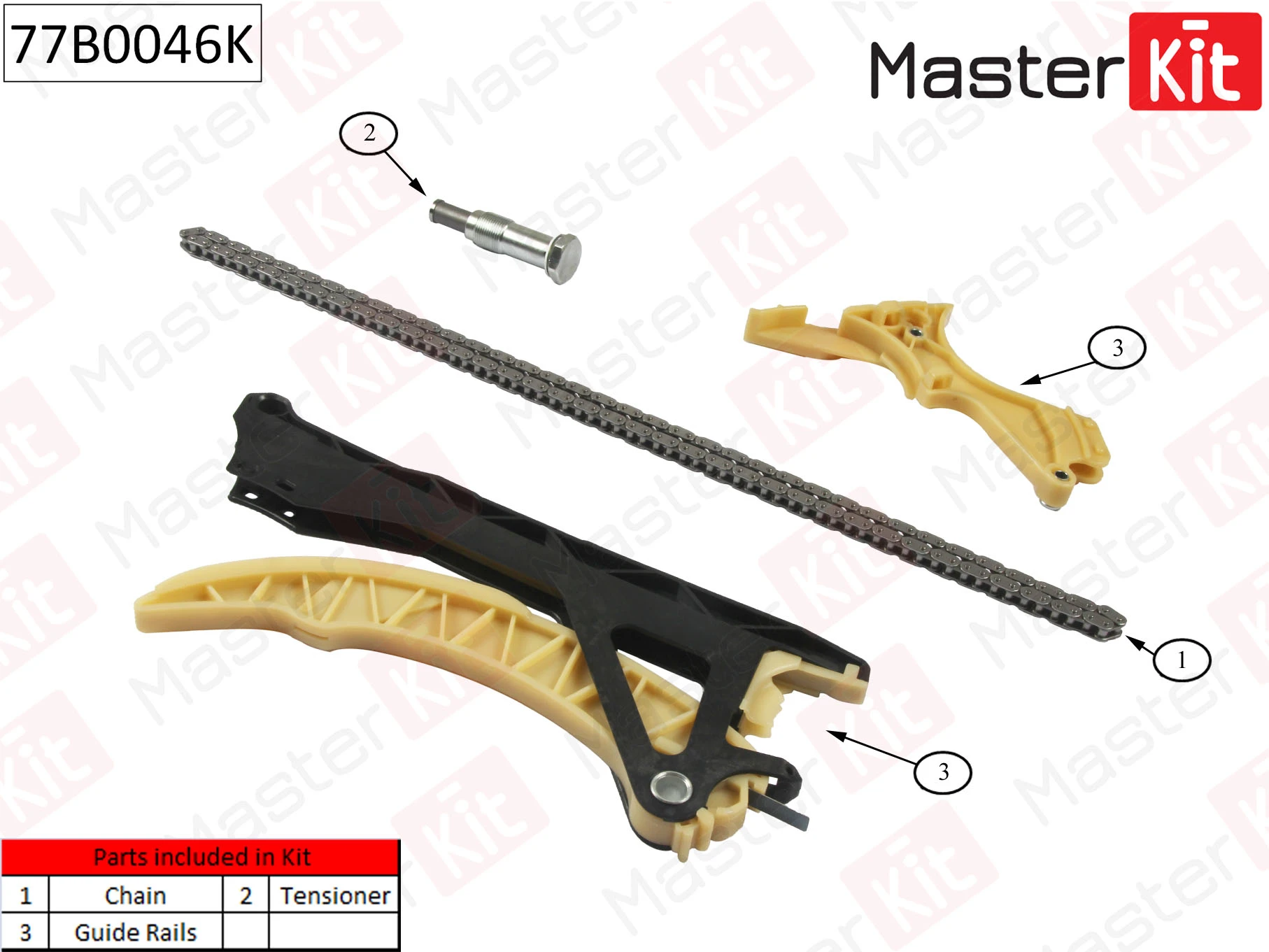 77B0046K MASTERKIT К-кт цепи грм bmw e46/e87/e92 01-07 (фото 1)