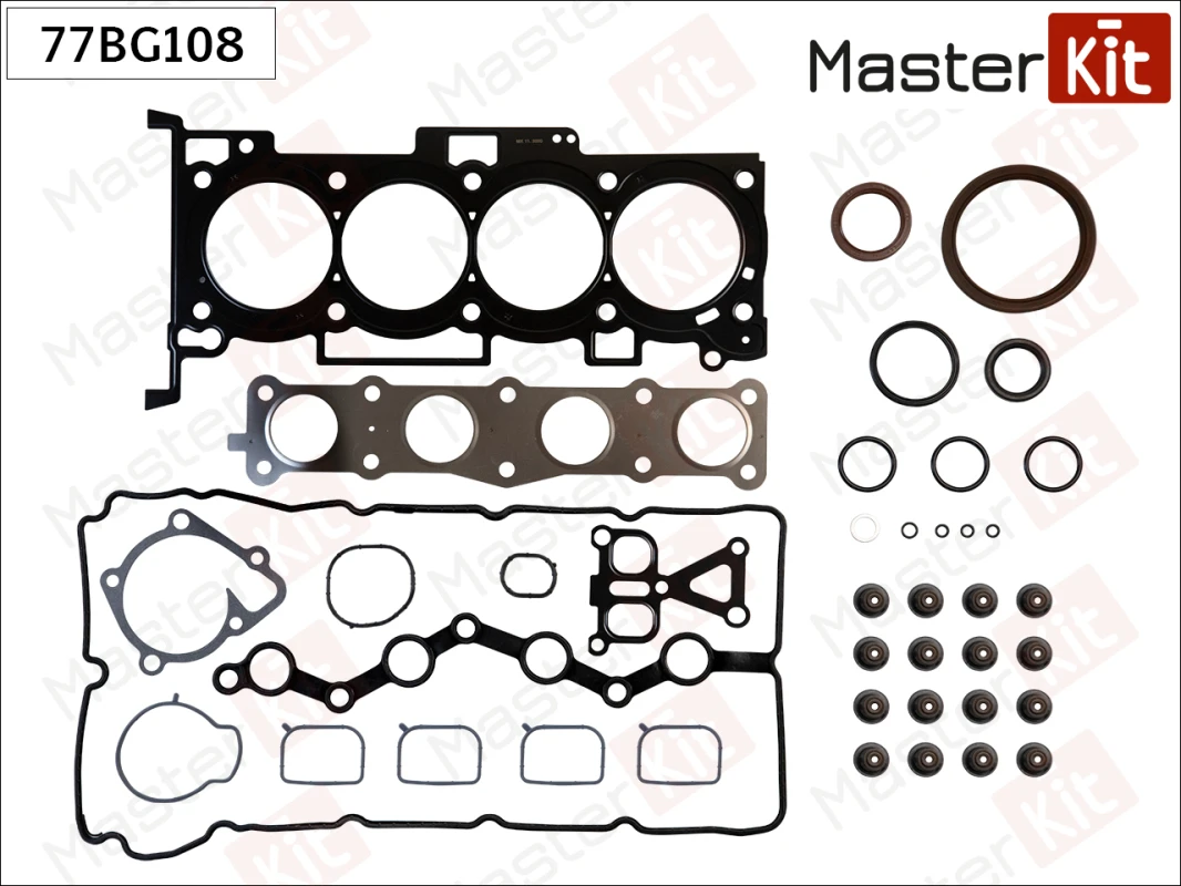 77BG108 MASTERKIT К-кт прокладок двс hyundai santa fe, kia sorento 2.4 g4ke (фото 1)