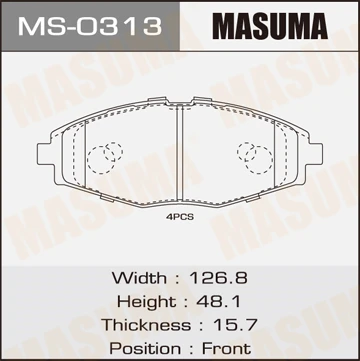 MS-0313 MASUMA Комплект тормозных колодок (фото 2)