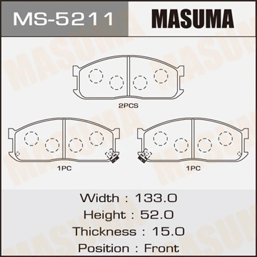 MS-5211 MASUMA Комплект тормозных колодок (фото 2)