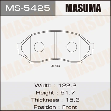 MS-5425 MASUMA Комплект тормозных колодок (фото 2)