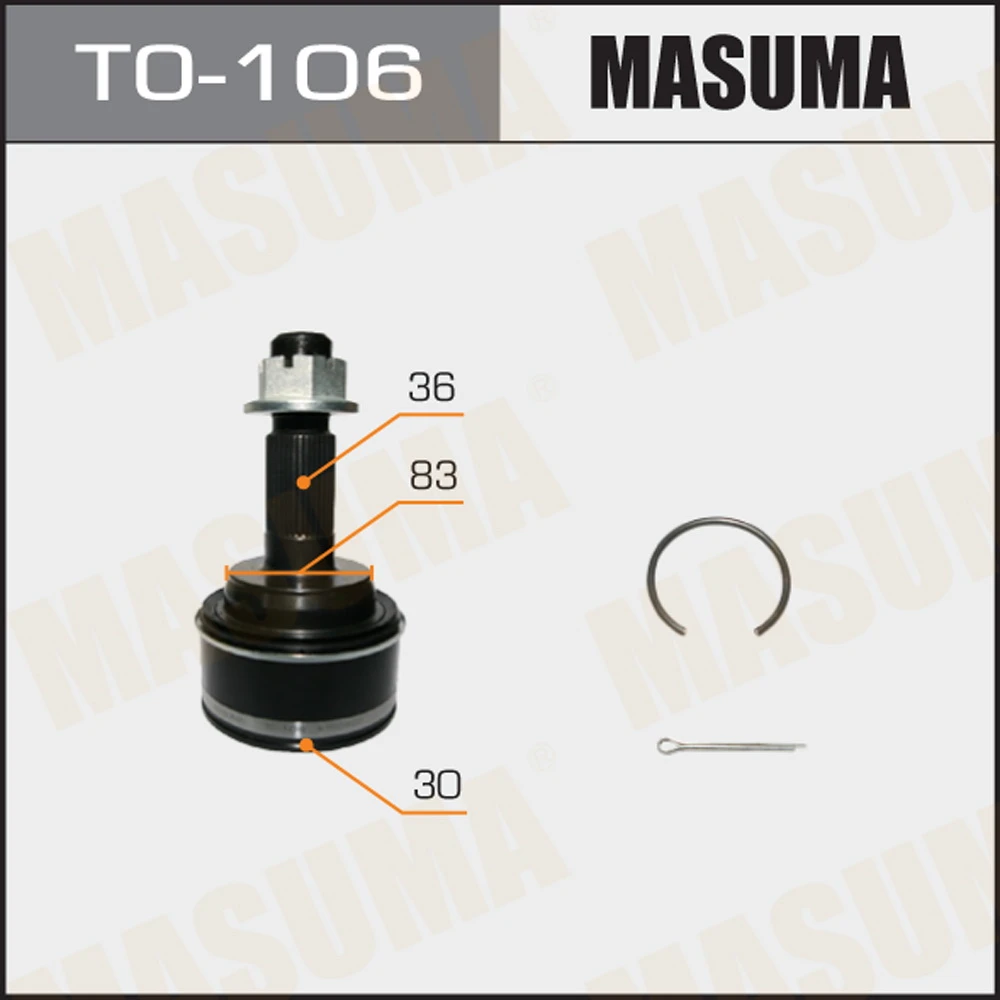 TO-106 MASUMA Шарнирный комплект, приводной вал (фото 2)