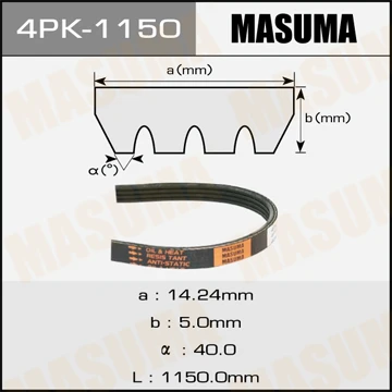 4PK-1150 MASUMA Поликлиновой ремень (фото 2)