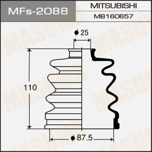 MFs-2088 MASUMA Комплект пыльника, приводной вал (фото 1)