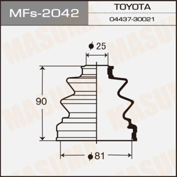MFs-2042 MASUMA Комплект пыльника, приводной вал (фото 2)