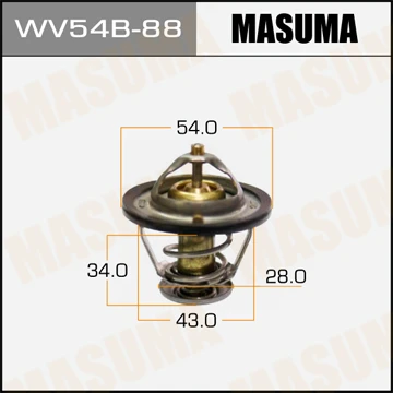 WV54B-88 MASUMA Термостат, охлаждающая жидкость (фото 2)