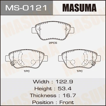 MS-0121 MASUMA Комплект тормозных колодок (фото 2)