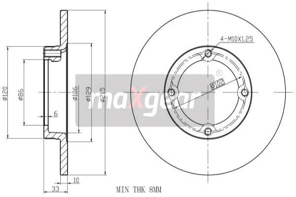 19-1032 MAXGEAR Тормозной диск (фото 1)