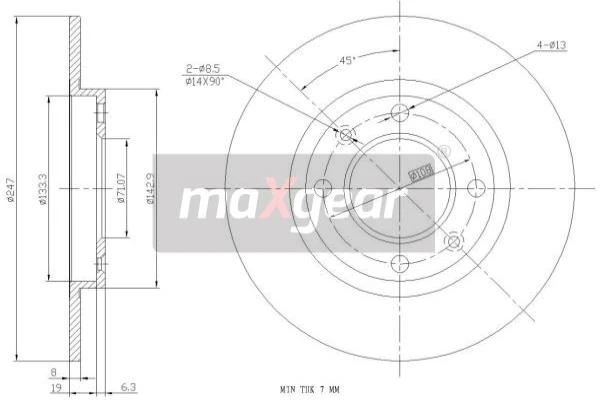 19-0769 MAXGEAR Тормозной диск (фото 4)