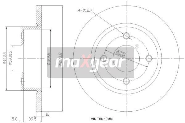 19-0953 MAXGEAR Тормозной диск (фото 4)