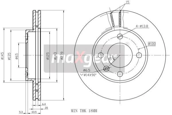 19-0755 MAXGEAR Тормозной диск (фото 3)