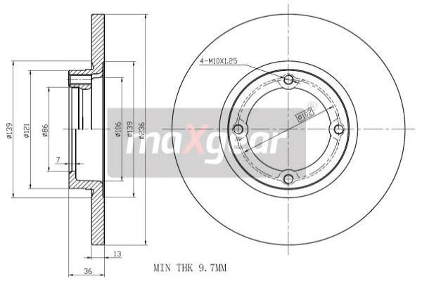 19-0702 MAXGEAR Тормозной диск (фото 4)