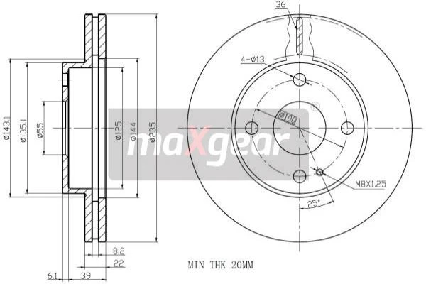 19-0715 MAXGEAR Тормозной диск (фото 3)