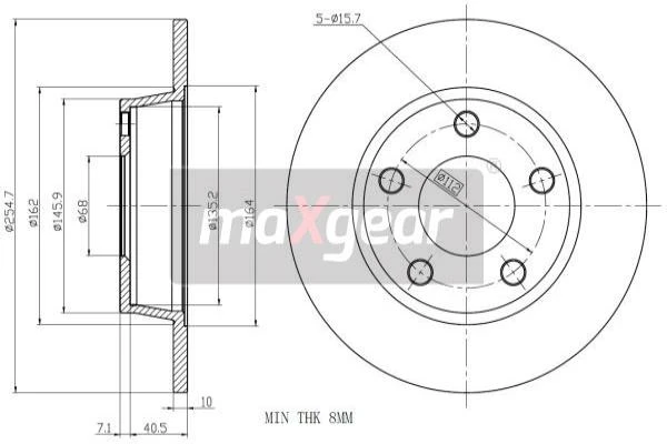 19-1801 MAXGEAR Тормозной диск (фото 4)