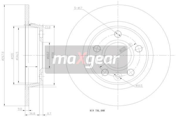 19-0776 MAXGEAR Тормозной диск (фото 4)