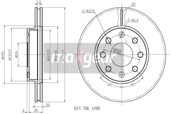 19-1258 MAXGEAR Тормозной диск (фото 4)