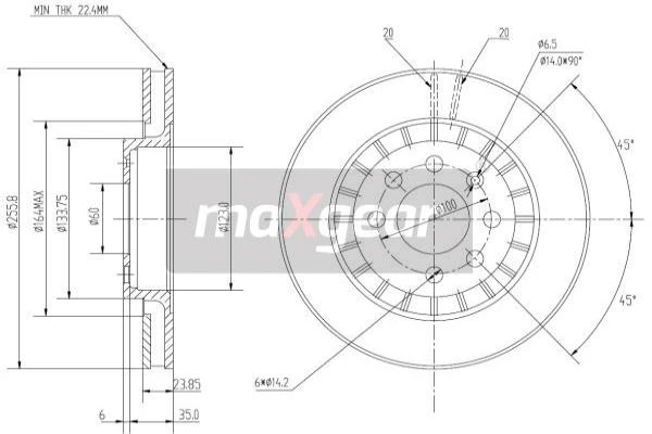 19-0743 MAXGEAR Тормозной диск (фото 3)