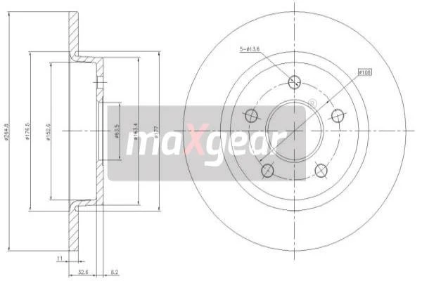 19-1226 MAXGEAR Тормозной диск (фото 3)