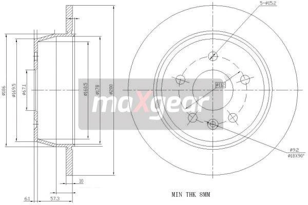 19-0729 MAXGEAR Тормозной диск (фото 3)