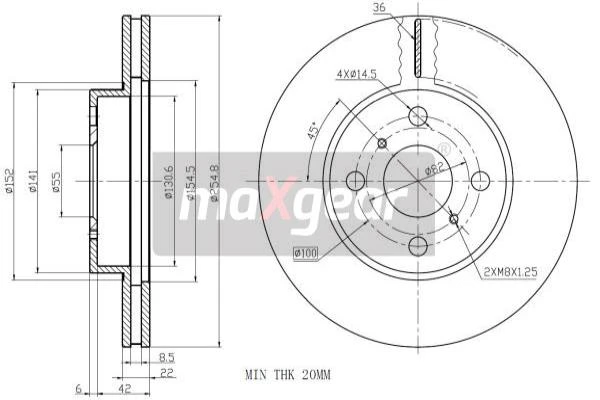 19-0971 MAXGEAR Тормозной диск (фото 4)