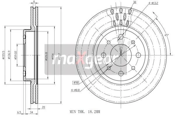 19-0703 MAXGEAR Тормозной диск (фото 4)