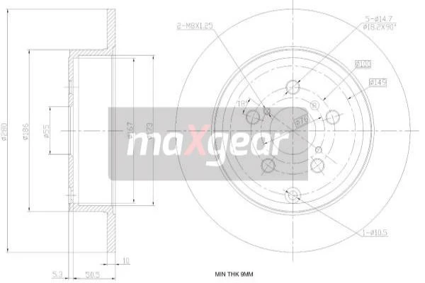 19-0964 MAXGEAR Тормозной диск (фото 4)