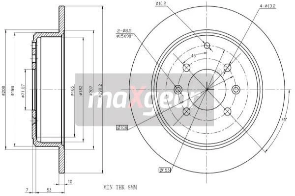 19-0989 MAXGEAR Тормозной диск (фото 4)