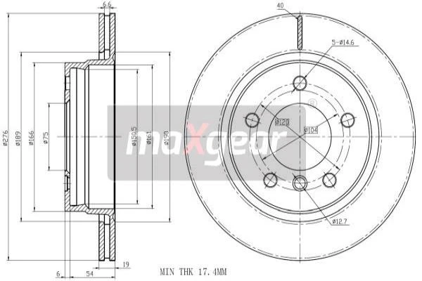 19-0846 MAXGEAR Тормозной диск (фото 4)