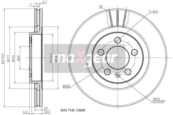 19-0682 MAXGEAR Тормозной диск (фото 6)