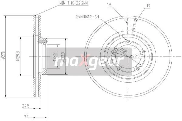 19-0707 MAXGEAR Тормозной диск (фото 4)