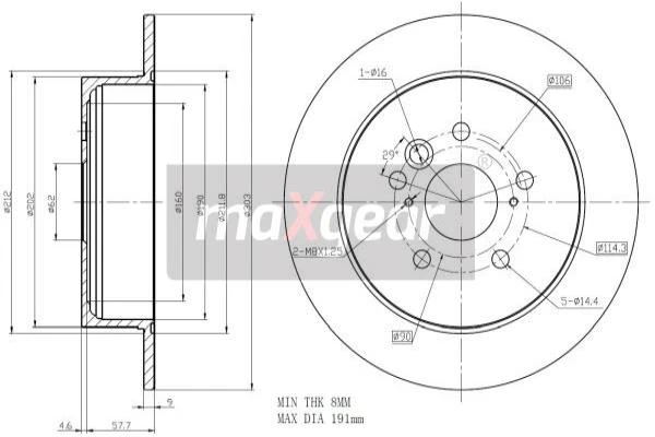 19-1840 MAXGEAR Тормозной диск (фото 2)