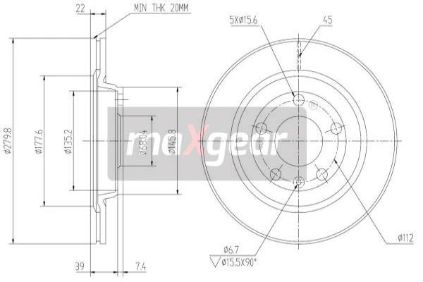 19-0758 MAXGEAR Тормозной диск (фото 4)