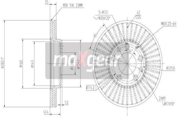 19-0945 MAXGEAR Тормозной диск (фото 4)