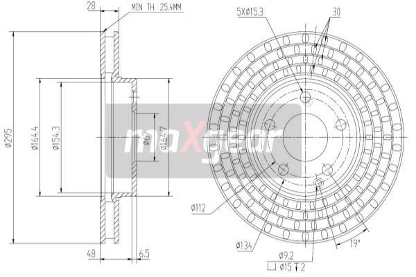 19-1034 MAXGEAR Тормозной диск (фото 4)