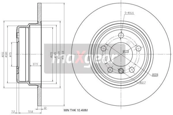 19-1204 MAXGEAR Тормозной диск (фото 4)