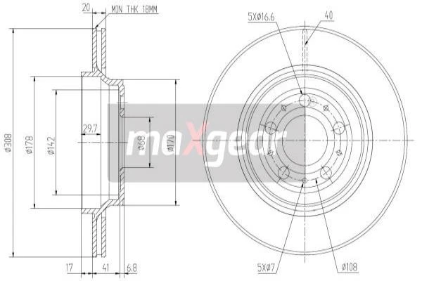 19-1839 MAXGEAR Тормозной диск (фото 2)