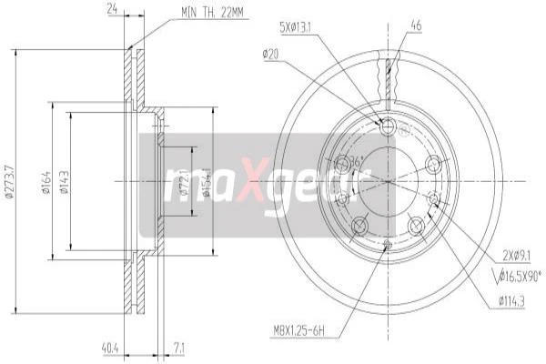 19-0944 MAXGEAR Тормозной диск (фото 4)