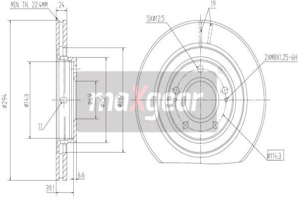 19-1057 MAXGEAR Тормозной диск (фото 4)